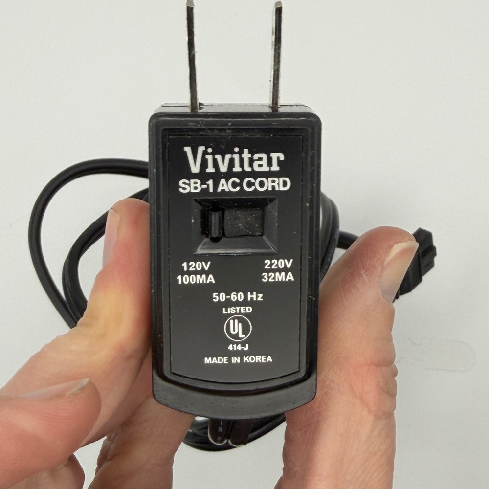 Vivitar SB-1 AC Cord for V152‎ 252 253 Electronic Flash Dual Voltage 120V 220V